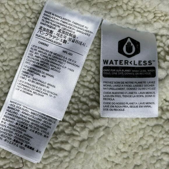 Levi’s Sherpa Lined Denim Trucker Jacket Faded Blue 90s Style Jean Jacket Sz XL - Picture 5 of 9